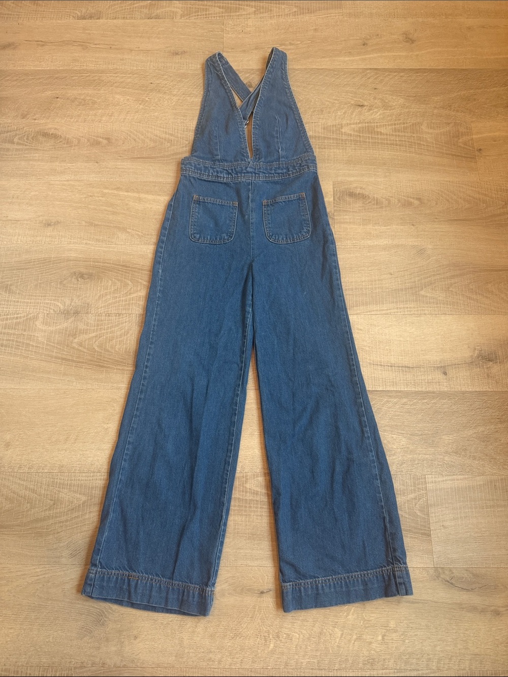 BDG Urban Outfitters Denim Overalls Size 2 Blue Orange Contrast Stitch Y2K